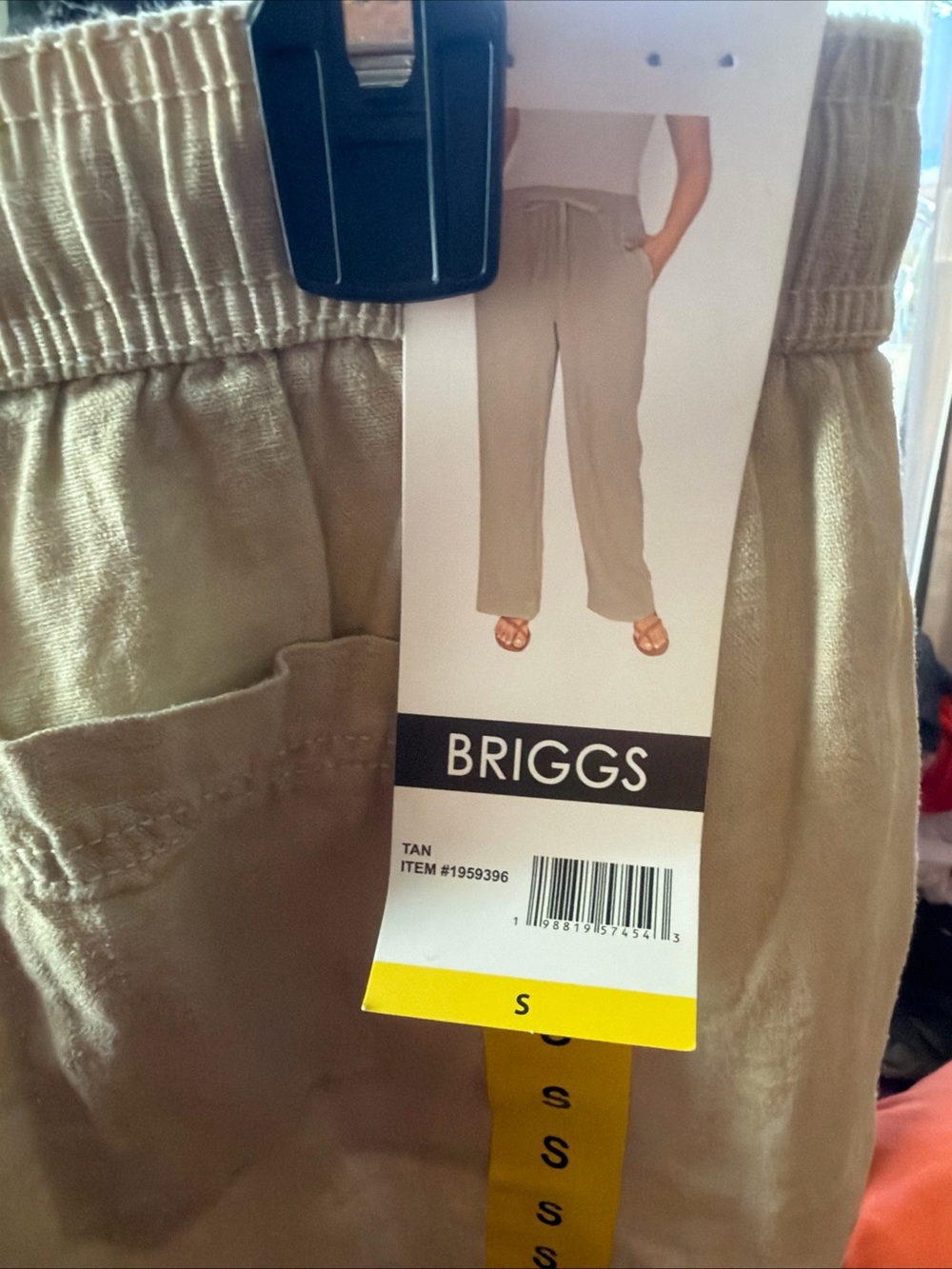 Briggs Women's Pull-On Linen Blend Pant S Small New 29 Inseam Cc